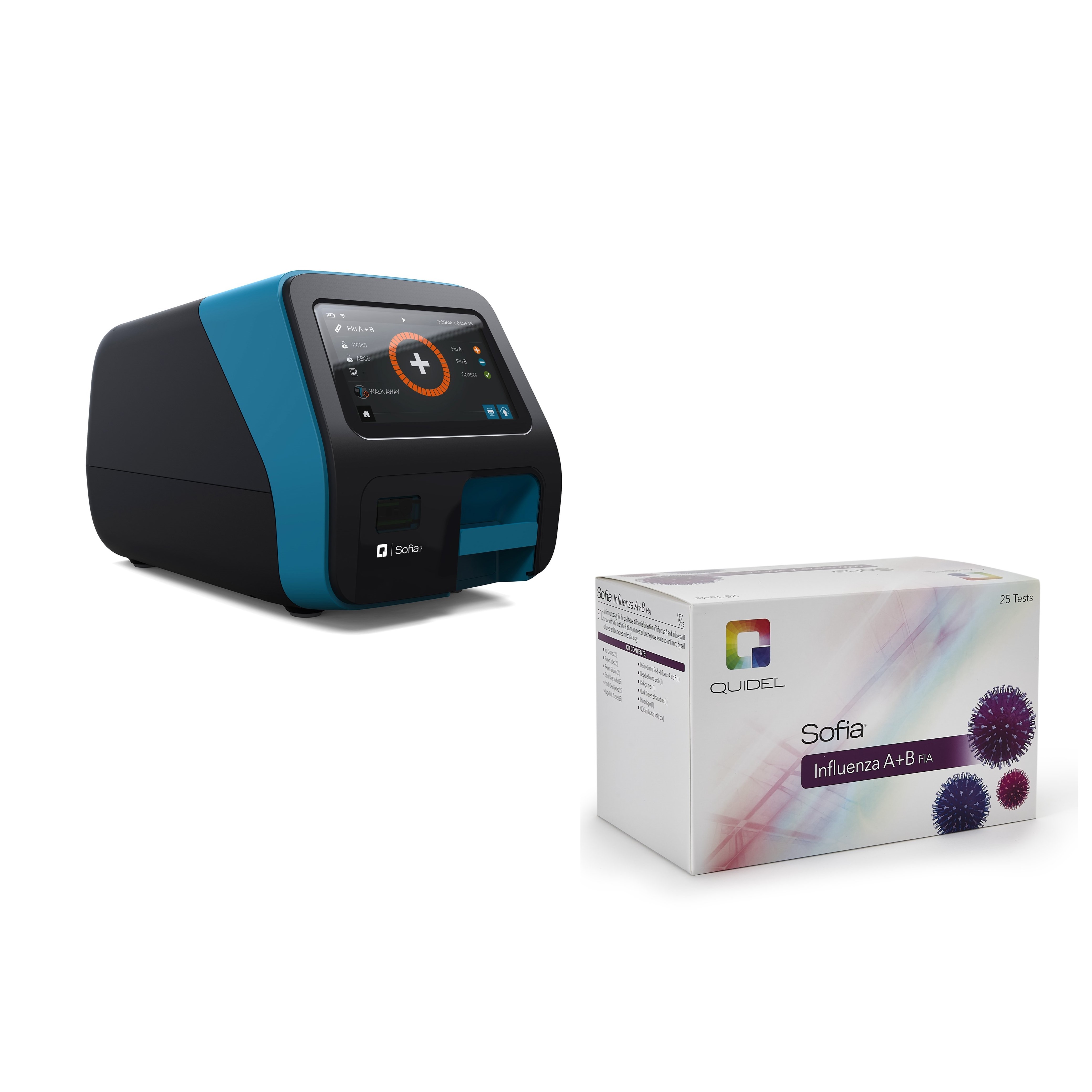 Starter Kit, Includes: Fluorescent Immunoassay Sofia® 2 Analyzer [1] and Influenza A + B [1 Kit = 25 Tests] CLIA Waived (1/KT) by Quidel Corporation  ID 20310